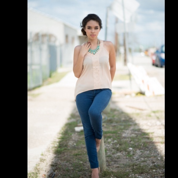 Nude Silky Blouse - Picture 3 of 5